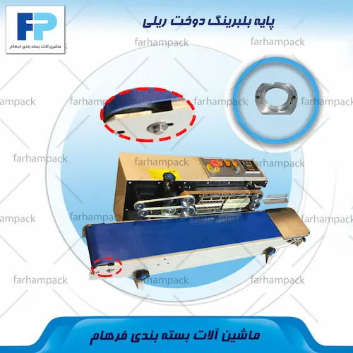 محل قرارگیری پایه بلبرینگ کانوایر در بخش انتقال دستگاه دوخت ریلی