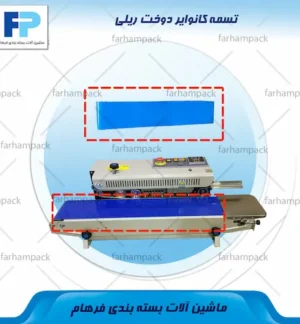 محل قرارگیری تسمه کانوایر در بخش انتقال دستگاه دوخت ریلی