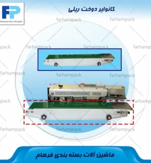 محل قرارگیری کانوایر در بخش انتقال دستگاه دوخت ریلی