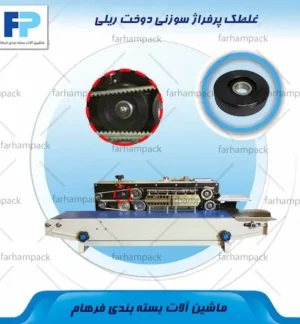 محل قرارگیری غلطک پرفراژ سوزنی در بخش پرفراژ دستگاه دوخت ریلی