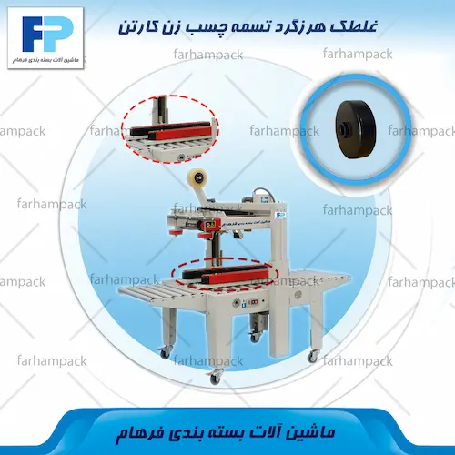 محل قرارگیری غلطک هرزگرد تسمه در دستگاه چسب زن کارتن