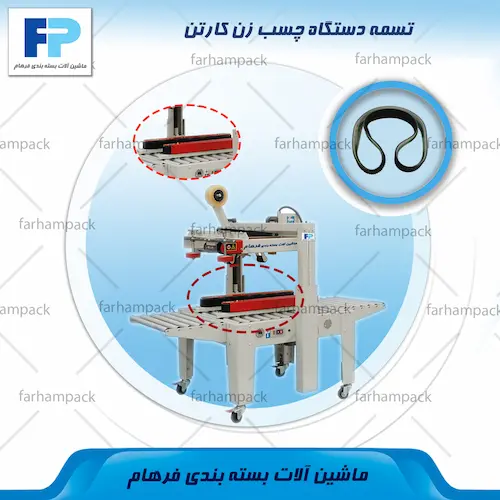 محل قرارگیری تسمه در دستگاه چسب زن کارتن
